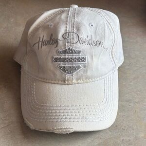 Harley-Davidson White Embroidered Logo Baseball Cap